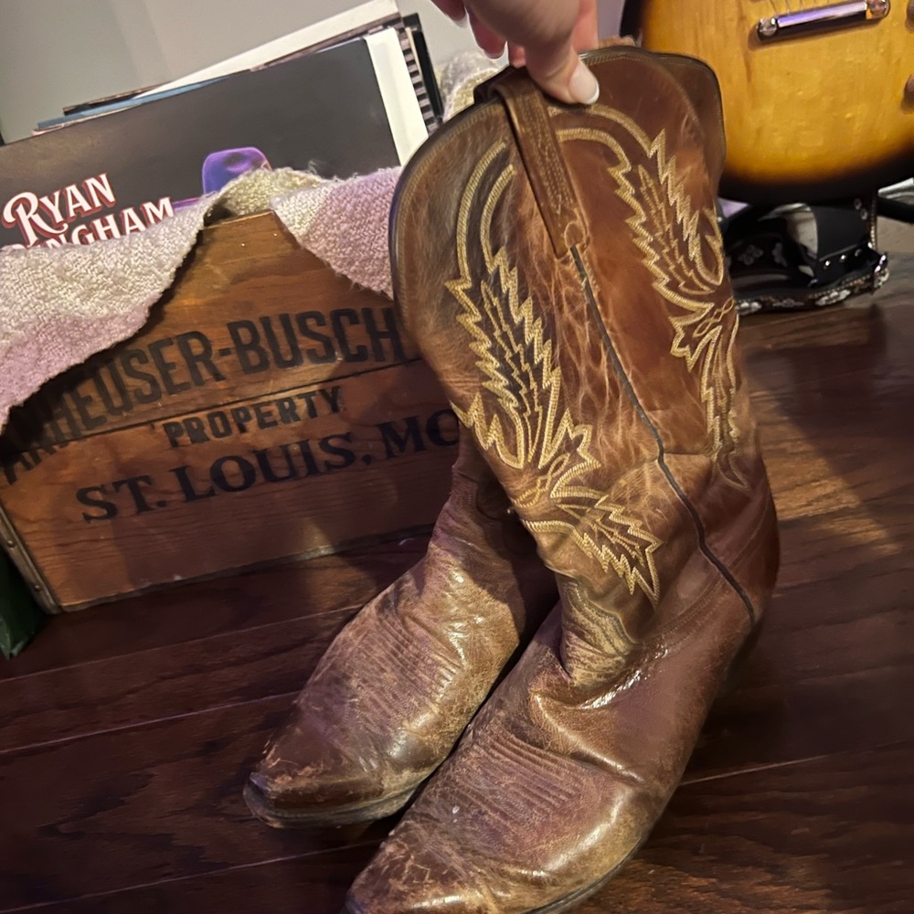 Lucchese Vintage Men’s size 12 - N1547 Mad Dog Snip Toe Cowboy Leather